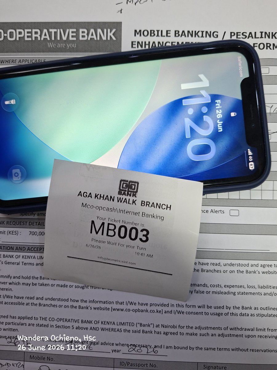 OliverWanderaO's tweet photo. @Coopbankenya
You walk into @Coopbankenya almost an hour later no service manager.
Just changing my mBanking phone number. I lost my ID. I present Police abstract and the waiting card. The lady dismisses with no details to the provisions of their ACOUNT TERMS AND CONDITIONS. https://t.co/h4OgQGIu4s