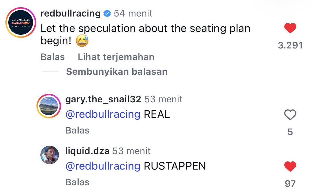 saintzyama's tweet photo. KALIAN LIAT SENDIRI DAH KOMEN ADMIN REDBULL…apa coba maksud emot mata itu 😁🫰🏻 https://t.co/qNMESOXmqF