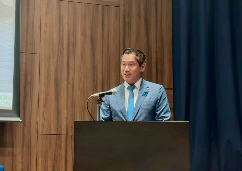 MofaJapan_jp's tweet photo. 大西政務官は、笹川平和財団が主催する国際シンポジウムにおいて来賓挨拶を行い、厳しさが増す国際情勢の中、アフリカとの連携強化の必要性がかつてなく高まっており、30年以上にわたってアフリカと築いてきた信頼関係が現在の日アフリカ関係の基盤となっている旨述べました。 
#大西外務大臣政務官 https://t.co/m2iyHyoCyg