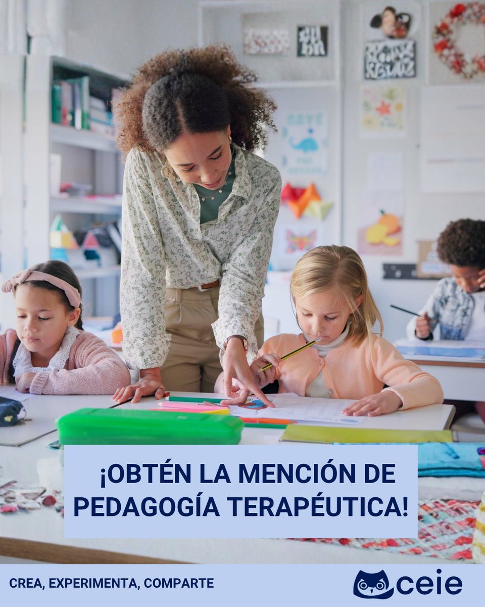 ceie_es's tweet photo. ¡Obtén la Mención 🎓 de Pedagogía Terapéutica! 👨🏻‍🎓✨

📖 Aprendes a diseñar recursos educativos individualizados
💡 Conoces metodologías innovadoras
🌍 Contribuyes a una educación más equitativa

#pedagogía #pedagoga #psicopedagogia #psicopedagogo #tdah #masteroficial https://t.co/XzoWMaFAtk