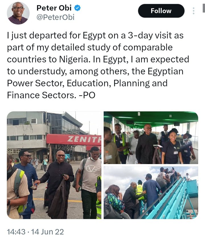 komarovite's tweet photo. They were obviously blind when Peter Obi went to Egypt in 2022 to study how they moved their power generation from 20,000MW to 58,000MW in 5yrs between (2015-2020). They're just hiding their partisanship in shame. Ashamed of their principal cos he's obviously an utter failure https://t.co/j8IYVhovgU