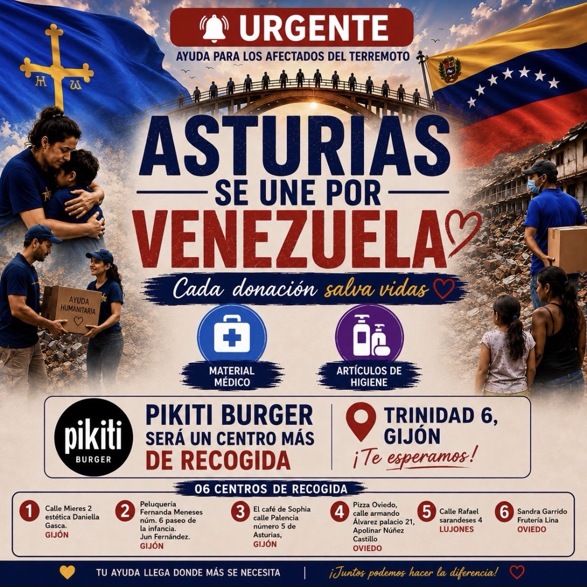DimeLex's tweet photo. CENTROS DE ACOPIO ALICANTE TENERIFE Y ASTURIAS #España #Alicante #Asturias #TodosConVenezuela #PrayForVenezuela 🇪🇸 🇻🇪 https://t.co/okkxxZE5UK