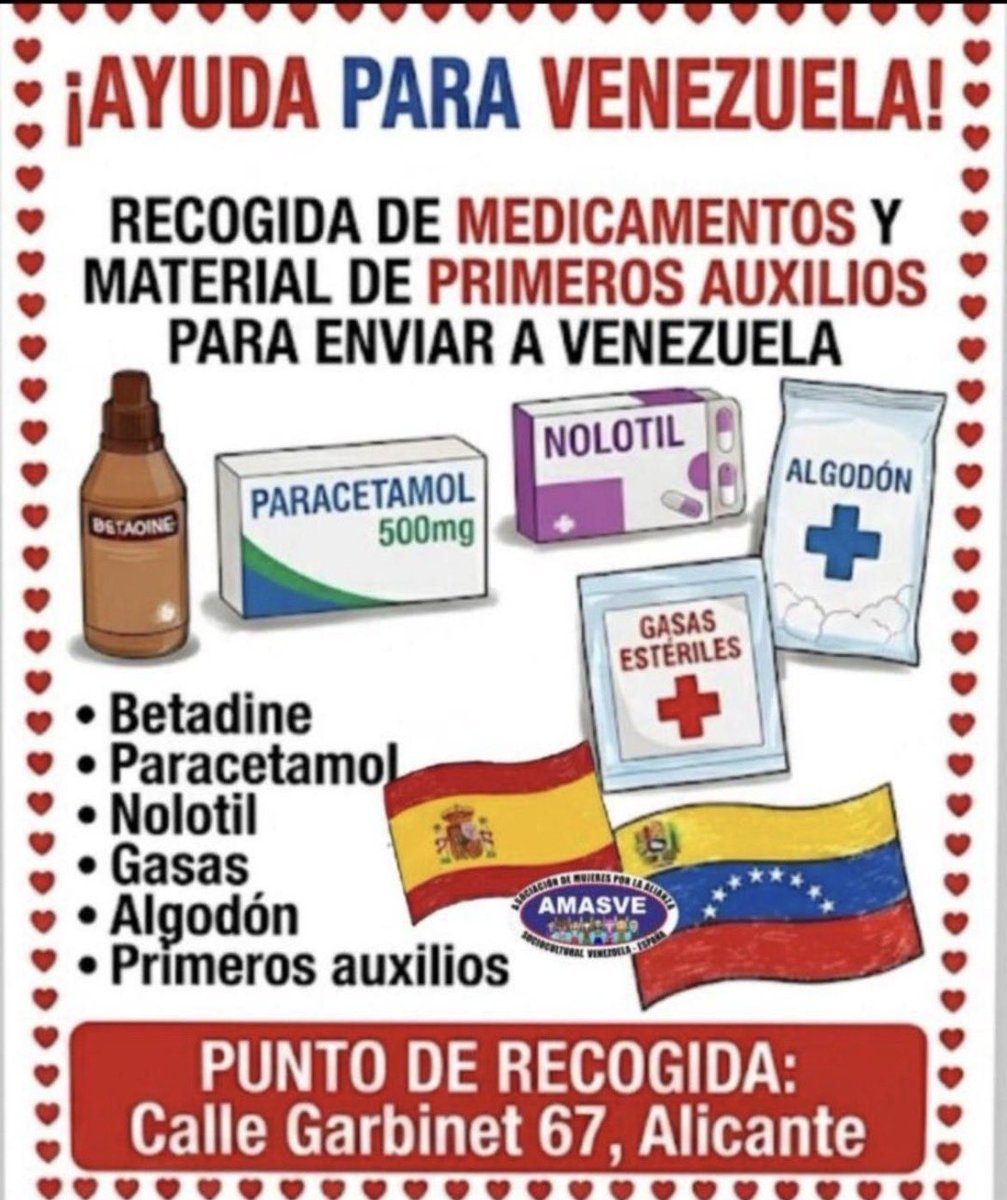 DimeLex's tweet photo. CENTROS DE ACOPIO ALICANTE TENERIFE Y ASTURIAS #España #Alicante #Asturias #TodosConVenezuela #PrayForVenezuela 🇪🇸 🇻🇪 https://t.co/okkxxZE5UK