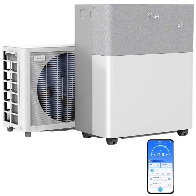 le_crocodeal's tweet photo. Bon plan contre la chaleur : le climatiseur avec split mobile Midea MMCS-12HRN8-QRD0 est de retour en stock sur Darty à 999€ (prix élevé en cette période de chaleur…) 🥵

➡️ Voir l'offre : https://t.co/xnQJ3C35RM https://t.co/uQKKn4TLgp