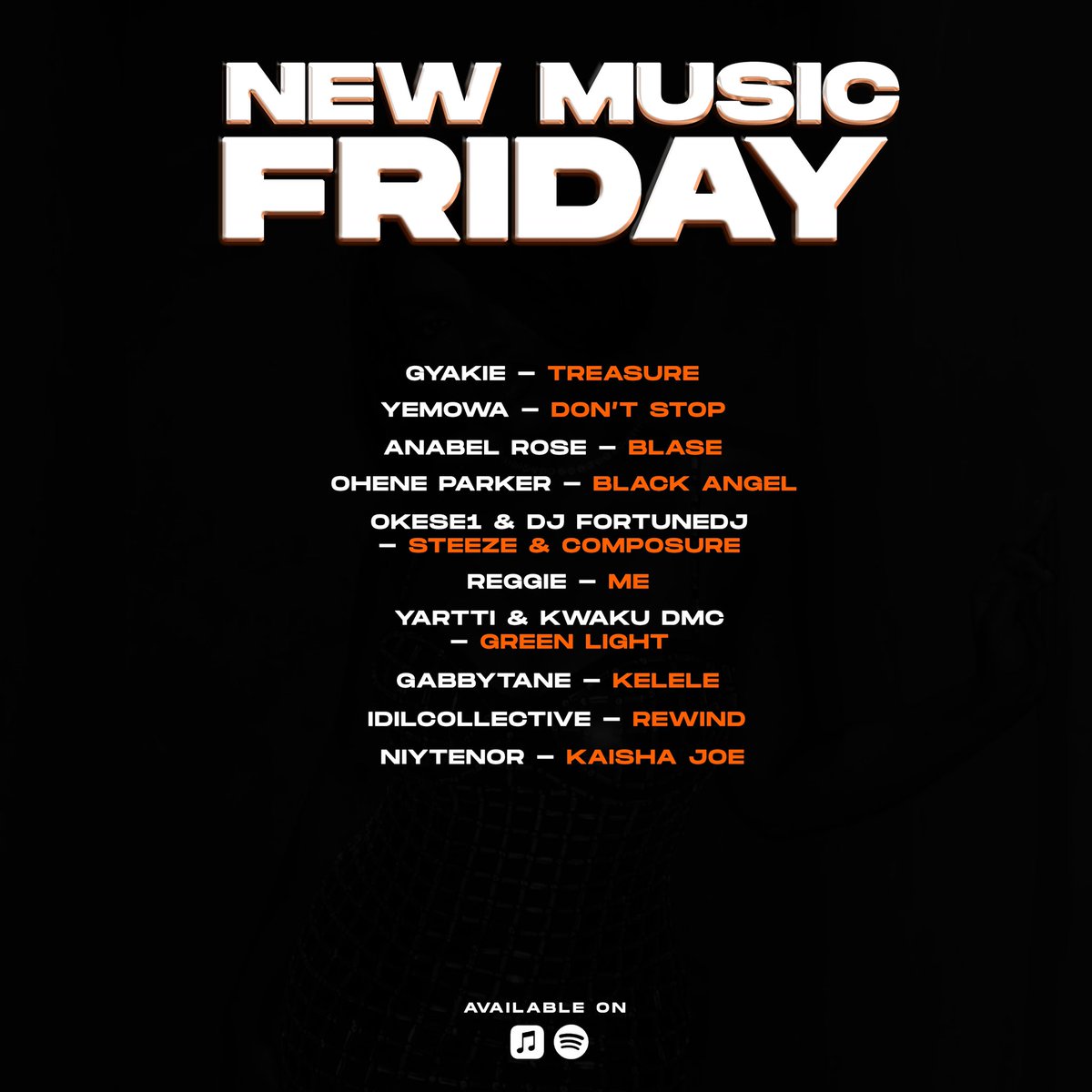 Amplifygh's tweet photo. UPDATE🚨: Our New Music Friday Playlist has been updated and this week @Gyakie_ is our cover star!⭐️

Feat. @theanabelrose @ohene_Parker @OKESE_1 @Y3MOWA  @_Gabbytane @idilcollective @ReggieOsei3 @yartti_tm  + MORE👥🔥

🔗 — https://t.co/dyRza8e7m1 🧡 https://t.co/DGrByHBCnl