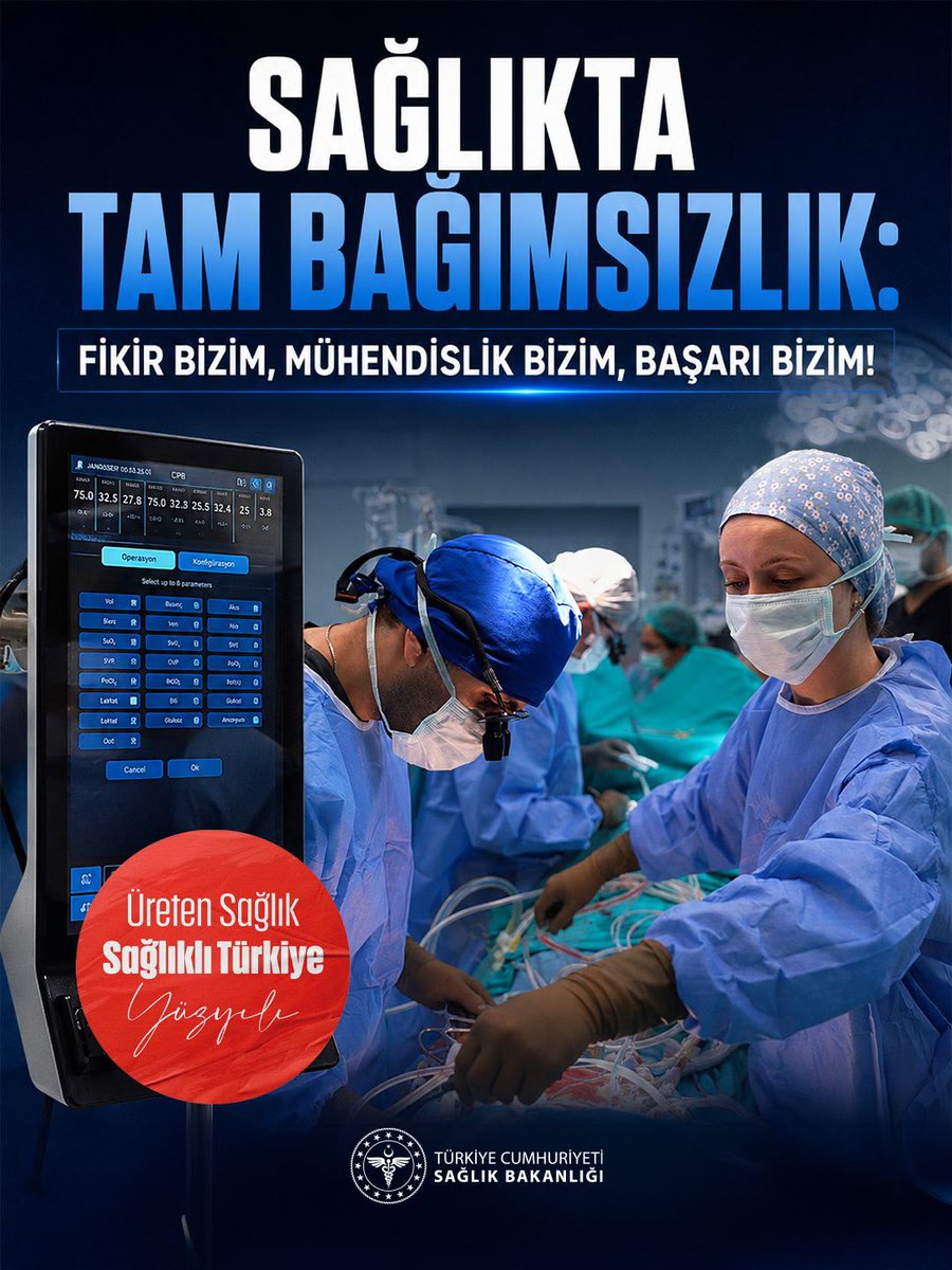 IstanbulEah's tweet photo. Türk sağlık sanayisinde yeni bir çağ!

Türkiye'nin yerli ve milli kalp-akciğer makinesiyle ilk ameliyat başarıyla tamamlandı. Cumhurbaşkanımız @RTErdogan’ın liderliğinde koruyan, geliştiren ve üreten sağlık vizyonuyla Türkiye Yüzyılı’nı sağlıkta teknolojinin zirvesine taşıyoruz
#ÜretenSağlık