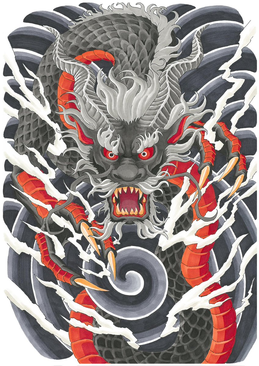 mutattoo15738's tweet photo. #これを見た人は無言で黒が入っている画像を貼れ
#和彫り #タトゥー #イラスト https://t.co/jS8urQjjOf
