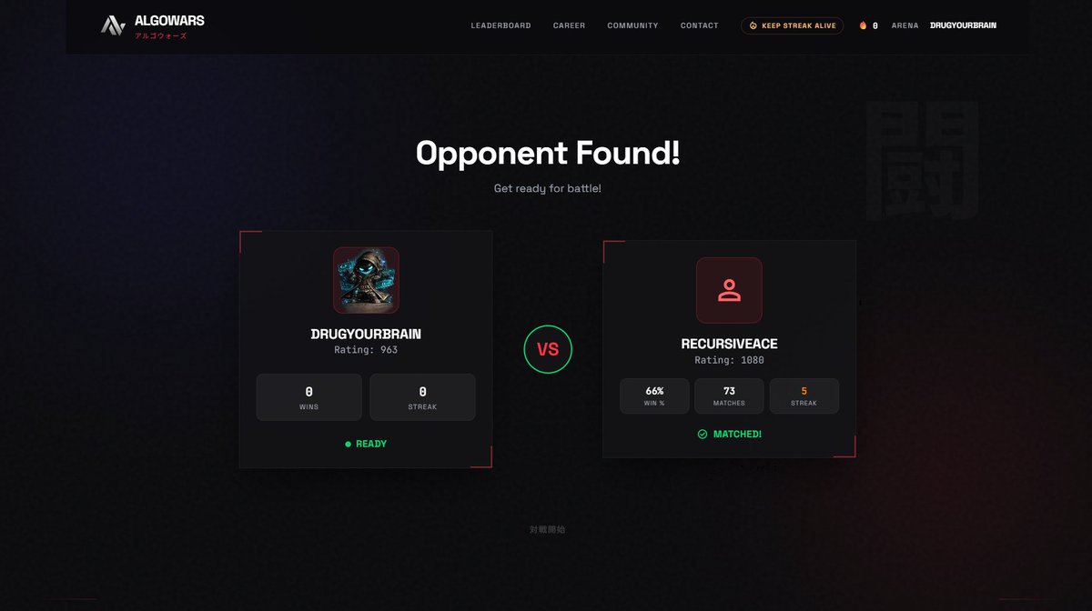 play_algowars's tweet photo. Speed changes everything.

You can solve a problem in 40 minutes.
Or solve it in 8.

Both are correct.

Only one gets you through the interview.

That's why we're building https://t.co/HSys75CVCw around real time coding duels instead of solo practice.

Serious about the outcome. Fun about the method.