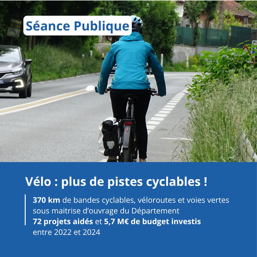 CDIsere's tweet photo. #SéancePublique
𝗩𝗲́𝗹𝗼 : 𝗽𝗹𝘂𝘀 𝗱𝗲 𝗽𝗶𝘀𝘁𝗲𝘀 𝗰𝘆𝗰𝗹𝗮𝗯𝗹𝗲𝘀 !
✅370 km de bandes cyclables, véloroutes et voies vertes sous maitrise d’ouvrage du @CDIsere 
✅72 projets aidés et 5,7 M€ investis entre 2022 et 2024
+d'info👉https://t.co/F6PoTOAfJ9 https://t.co/82awrTD9Nj