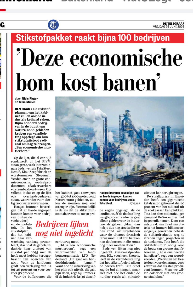 AlicevanDrie's tweet photo. Verzet 🚜🔥‼️
Boer, burger, industrie! 
Laat Nederland niet slopen door dwaze ideologie!
Via @telegraaf 👇🏻 https://t.co/Xi23AqDAiT