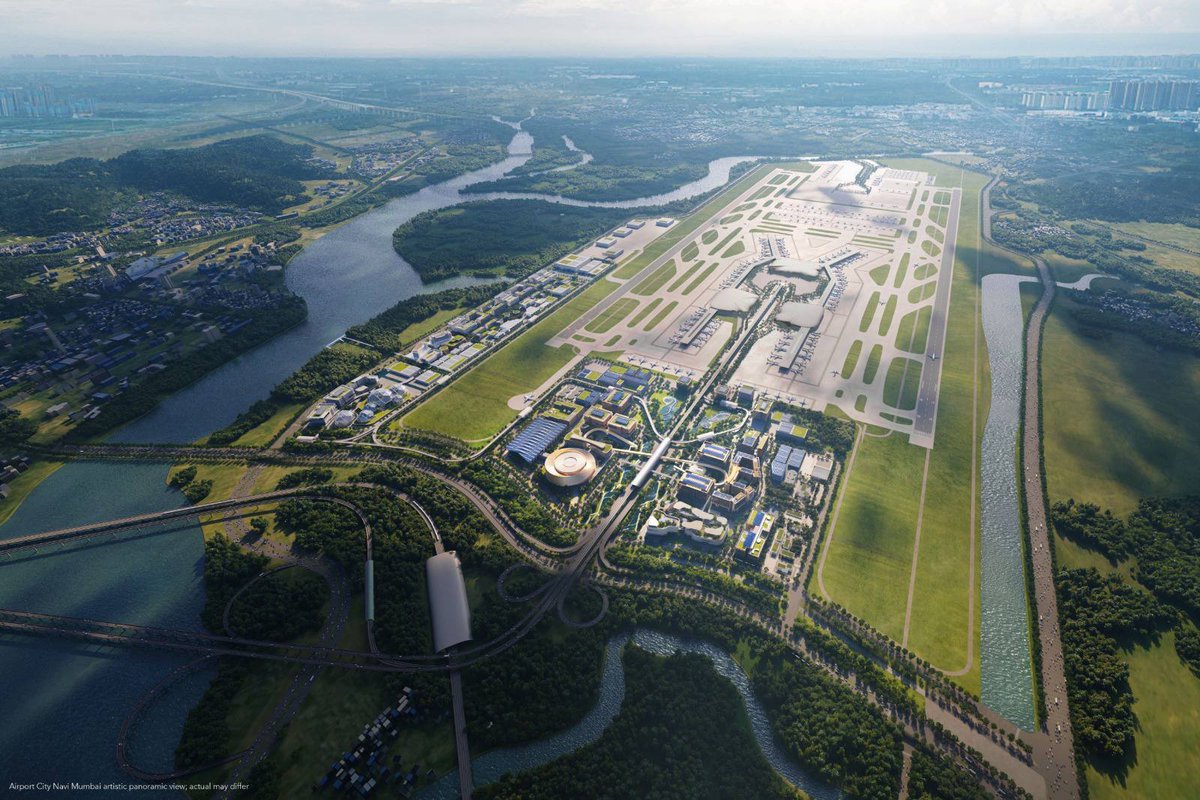FrontalForce's tweet photo. Adani Airports Unveils ₹20,000-Crore Airport City Plan
Adani Airport City Limited has announced integrated Airport City developments across six airports in five states.

The first phase involves an investment of ₹20,000 crore to develop 22 million sq. ft. across 655+ acres, with Mumbai and Navi Mumbai accounting for nearly 440 acres.

The projects will feature hotels, retail, offices, entertainment, convention centres and mixed-use spaces, creating walkable urban hubs connected to airports and metro networks.

Inspired by global airport cities like Singapore Changi Airport, Dubai International Airport, Amsterdam Airport Schiphol and Incheon International Airport, the initiative aims to boost tourism, jobs and regional economic growth.
All projects have received LEED Gold pre-certification, highlighting a strong focus on sustainable development.