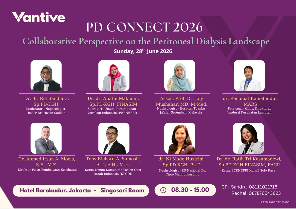 kpcdi's tweet photo. Ketika ilmu, kebijakan,&amp;suara pasien duduk di meja yg sama, di situlah perubahan dimulai.

KPCDI bangga menjadi bagian dari PD Connect 2026, forum kolaborasi yg mempertemukan tenaga kesehatan, regulator, &amp; komunitas pasien utk membahas masa depan Peritoneal Dialysis di Indonesia. https://t.co/EtPi10BgY6
