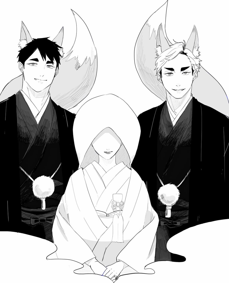 狐の嫁入り ｵｻﾑ ｱﾂﾑ ※妖狐パロ #819プラス #HQプラス