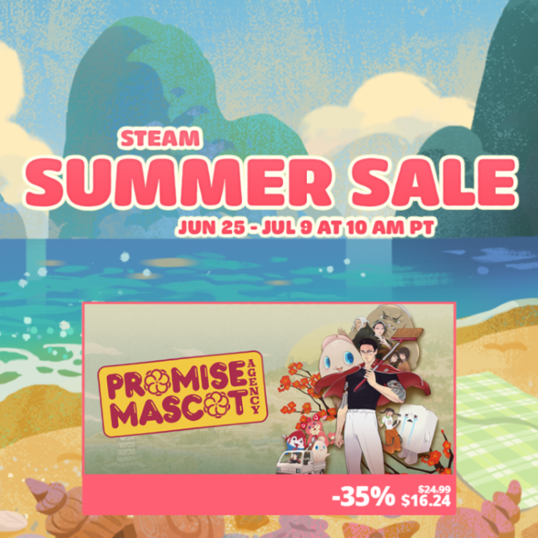 KaizenGameWorks's tweet photo. The ultimate summer vibes are ON SALE! ✨

Cruise around a rural Japanese town in a kei truck with freaks and weirdos (Promise Mascot Agency). 🛻
OR
Wander around a dying world to investigate some messy upper-class drama between freaks and weirdos (Paradise Killer). 🍹

Enjoy! 💗 https://t.co/OZJf1ZGXmj