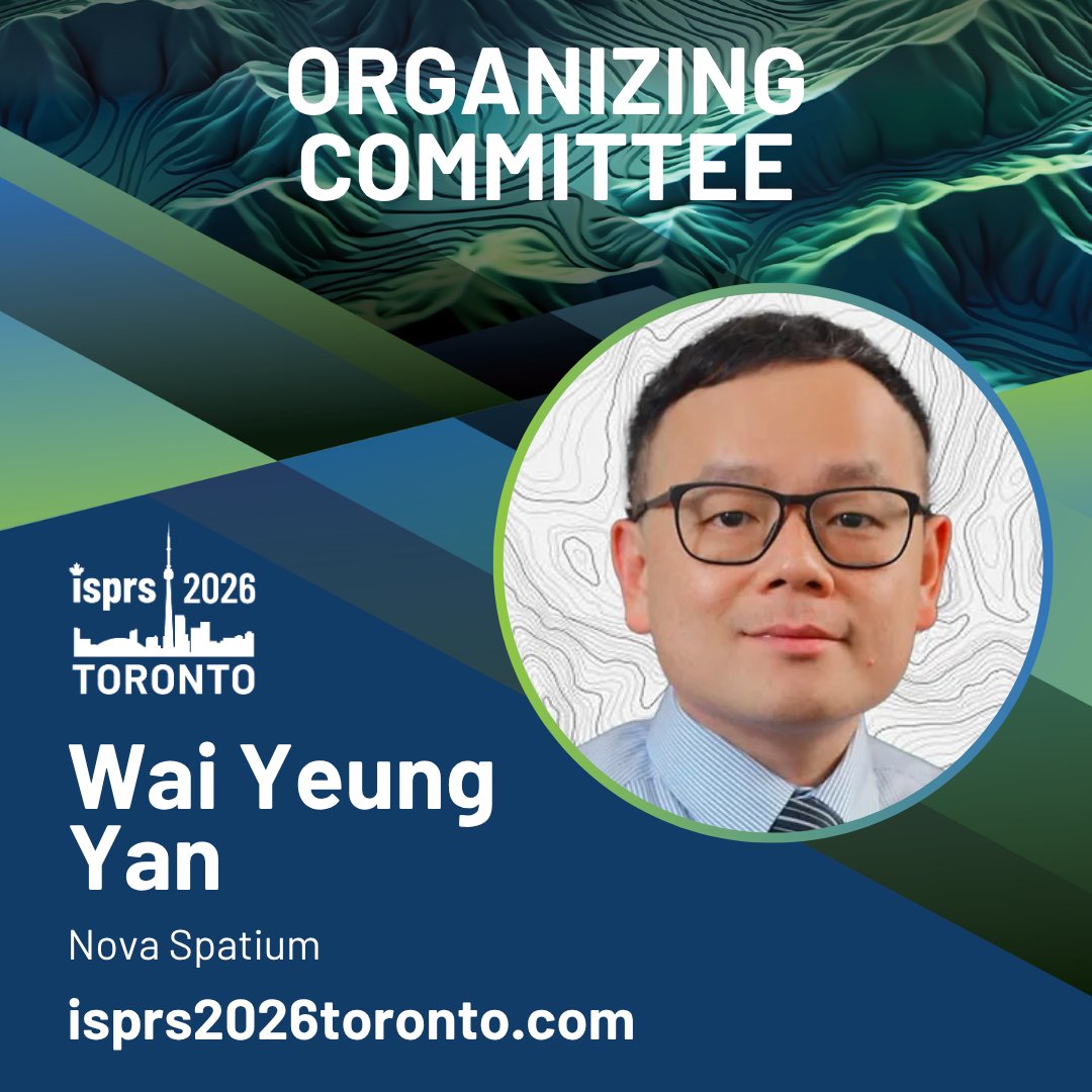 ISPRS2026TO's tweet photo. Meet Wai Yeung Yan of Nova Spatium, a member of the ISPRS 2026 Organizing Committee, helping shape a Congress that brings together academia, industry, and government to advance geospatial innovation.
📍 Toronto | 🗓 4–11 July 2026
#ISPRS2026 #GeospatialScience #RemoteSensing https://t.co/o0uFG2sGMn