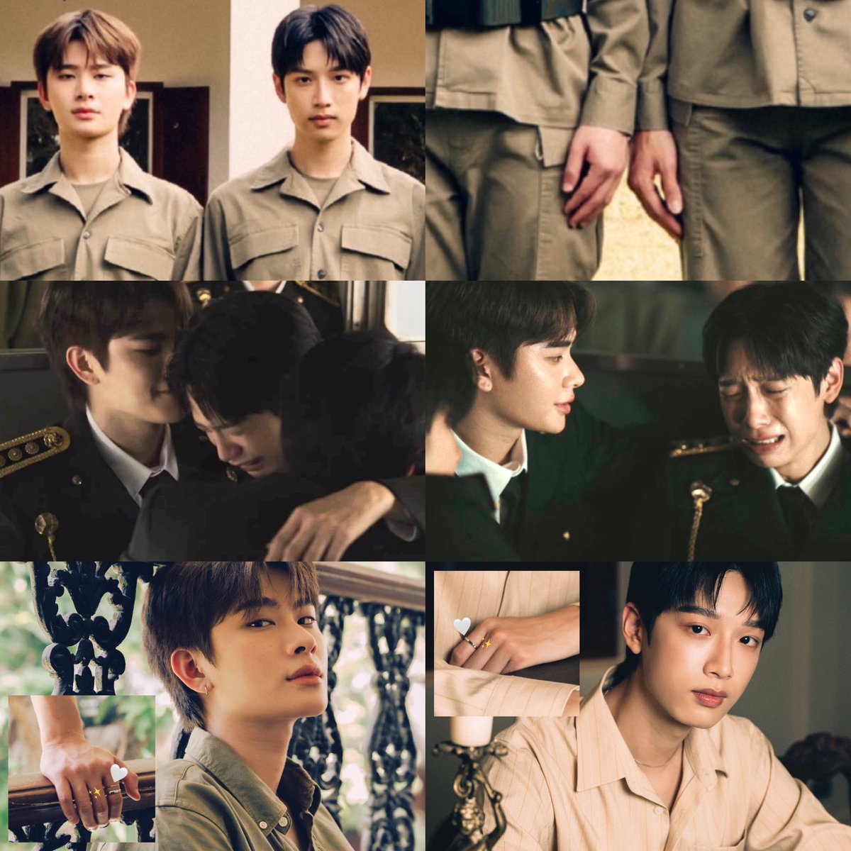kh1ovele's tweet photo. วิเคราะห์เส้นเรื่องใหม่ ( จิ้น 1942% ) 🪖

- ชญานนท์น่าจะเป็นเพื่อนสนิทณัฐกิตติ์เพราะจะเห็นฮีอยู่ใกล้ณัฐกิตติ์บ่อย ๆ พอ ๆ กับนางเอก
- ตอนวัดส่วนสูงชื่อนางเอกจะอยู่ระหว่างกลางชญานนท์กับณัฐกิตติ์ มันจะมีซีนนึงที่ตัวละครชญานนท์วัดส่วนสูงตัวเองตอนโตก่อนจะไปออกรบ ฮีลูบที่ชื่อณัฐกิตติ์ตรงเสาก่อนจะออกไป มันหมายถึงการแสดงความรักความลึกซึ้ง
- ตอนที่ลากับนางเอกทุกคนพากันเข้าไปกอดปลอบนางเอก แต่มีชญานนท์คนเดียวที่หันไปมองณัฐกิตติ์ก่อนจะโอบกอดและลูบหลังปลอบ
- ทุกครั้งที่มีการถ่ายรูปหรือมีรูปถ่ายออกมา ก็จะเห็นว่าชญานนท์จะอยู่ใกล้ ๆ หรือยืนอยู่ข้าง ๆ ณัฐกิตติ์เสมอ ( ต่อให้ไม่เรียงอายุ )
- ณัฐกิตติ์มีของแทนใจกับนางเอกคือล็อคเกตรูปคู่ แต่ก็น่าสงสัยที่ตัวละครชญานนท์กับณัฐกิตติ์สวมแหวนที่เหมือนกันคฝตรงนิ้วชี้
- ตอนกอดปลอบบนรถไฟ ชญานนท์ก็คอยฟังณัฐกิตติ์ร้องไห้ ทั้งก้มลงไปฟัง กอดปลอบ แตะไหล่ และคอยอยู่ข้าง ๆ 
- พอไปออกรบก็มีฉากที่อยู่ด้วยกันก่อนจะเกิดสิ่งนั้น ชญานนท์คอยยิงสู้ให้ตอนที่ณัฐกิตติ์ไม่ไหว แต่สุดท้ายฮีก็โดนยิง

หากมีวาสนาห่างกันพันลี้ยังได้พบหน้า 
หากไร้วาสนาแม้อยู่ตรงข้ามก็ไม่อาจพบเจอ