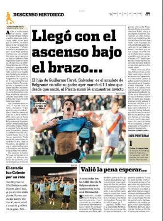 parchepirata's tweet photo. 26/6/2011 Parte de lo que cronicó Ole del ascenso de @Belgrano @luifagol @historia_CAB https://t.co/MUYPE52sb8