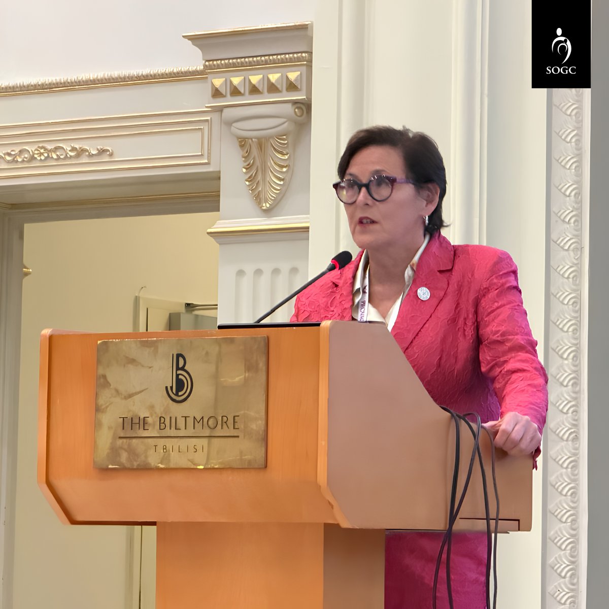 SOGCorg's tweet photo. SOGC CEO and FIGO Treasurer @DreDFrancoeur presented on the growing impact of misinformation in women’s health at an international OBGYN conference in Tbilisi, Georgia. She highlighted the need for global action to combat health mis- and disinformation. https://t.co/zIlTq8gvvB