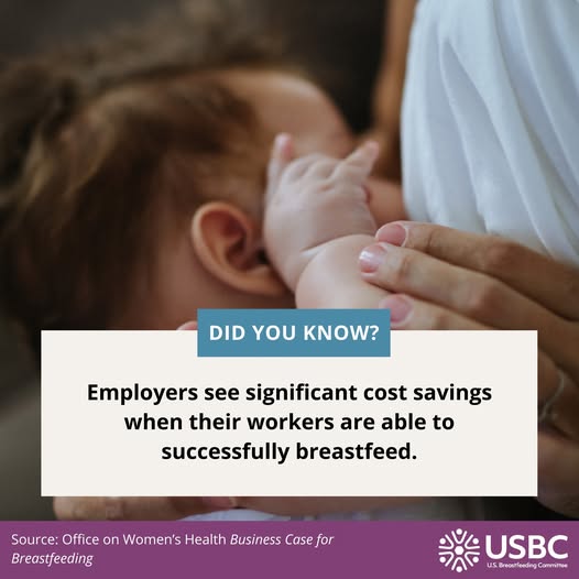 USbreastfeeding's tweet photo. Do you know that supporting working mothers through lactation accommodations and paid maternity leave is good for business too? #EmployeeWellnessMonth https://t.co/jlhpfbxgGY