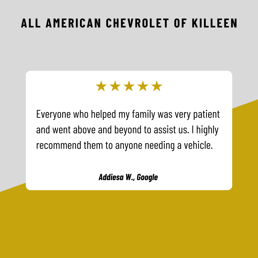KilleenChevy's tweet photo. Thank you, Addiesa, for your kind feedback! We’re so glad to hear our team was patient and went above and beyond for your family. We truly appreciate your recommendation and are grateful for your support. https://t.co/OV98x7qKkd
