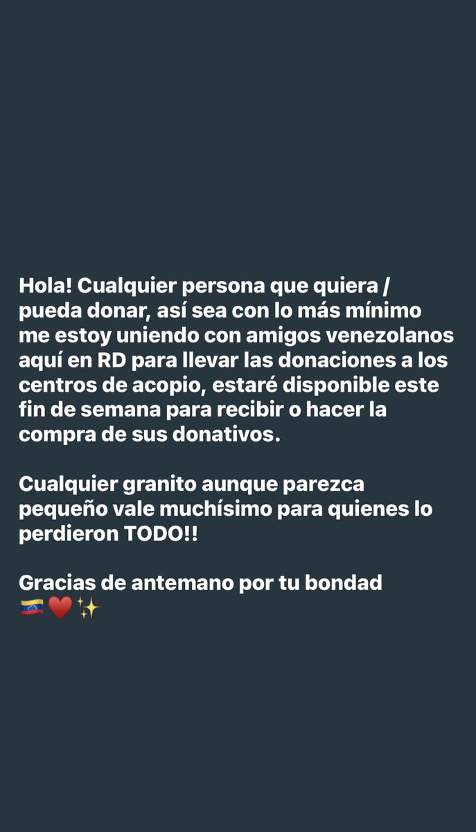 AnaManeiro's tweet photo. Quien quiera y pueda ayudar, estoy gestionando la recepción de donativos para llevarlos al centro de acopio, cada granito aunque parezca poco, vale muchísimo!

Gracias ♥️ https://t.co/pj1bYPVT8B