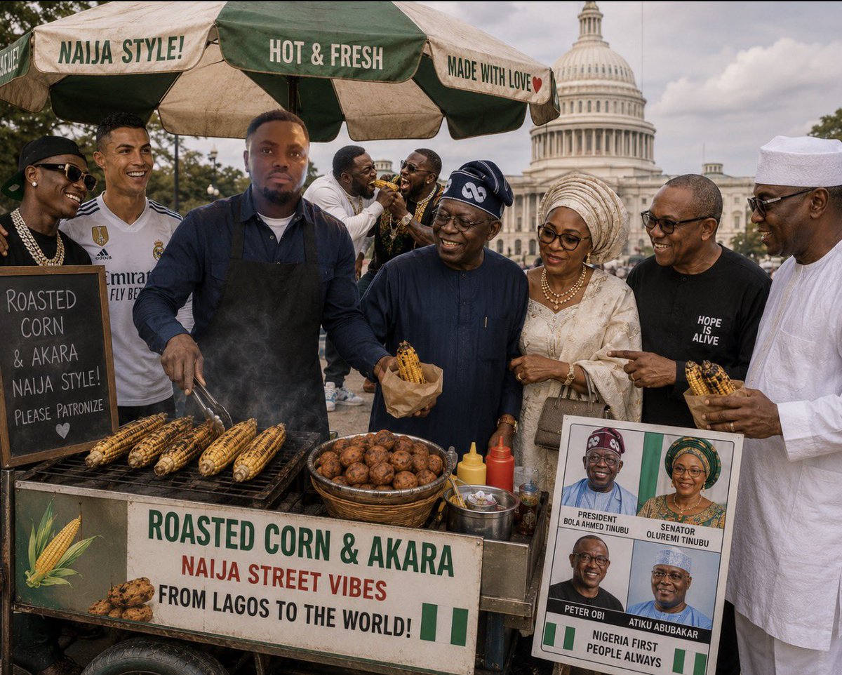 educatedtug01's tweet photo. Thanks to our First Lady. 😂🇳🇬

I now sell roasted corn and akara in Washington. Business is booming https://t.co/m9lNzRxtUz
