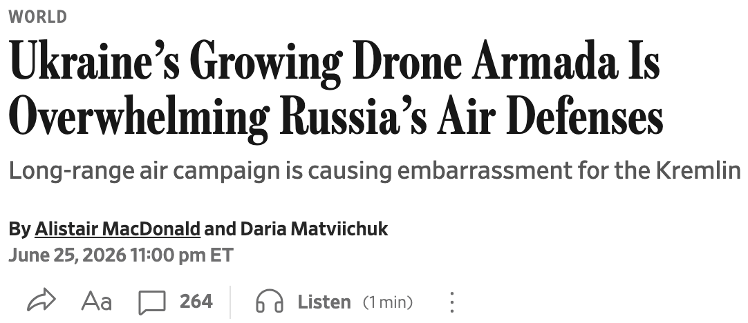 calioncap's tweet photo. Ukraine’s Growing Drone Armada Is Overwhelming Russia’s Air Defenses

Ukrainian drones have knocked more than 20% of Russia's oil refining capacity offline, hitting 8 of the country's 10 biggest refineries since March. 

The IEA stated: 

"This level of disruption is unprecedented in the history of the Russia-Ukraine conflict."

And the damage being done by Ukraineis reaching the pump... 

As of late June, 55 of Russia's 83 regions were reporting fuel restrictions.

Kyiv plans to build 7 million military drones this year, up from roughly 4 million in 2025. 

A few hundred dollar FPV drone destroys a vehicle worth millions, and waves of them saturate air defenses that track only a handful of targets at once.

Something that's very clear:

Cheap attack is beating expensive defense. That pulls capital into the drones and the systems built to stop them.

Three stocks I like for Ukraine's exponential drone dominance:

$AVEX (AEVEX) IPO'd on the NYSE in April. It builds the Phoenix Ghost loitering munition and has shipped more than 5,000 attack drones to Ukraine, more than any US rival. Revenue hit $433M in 2025, Q1 came in at $217M, and it guides $600M+ this year against an $8B pipeline.

$AVAV bought BlueHalo for $4.1B, bolting counter-drone, directed energy and electronic warfare onto its Switchblade line. Its last reported quarter grew 143%. Next print lands June 29.

$KTOS builds jet-powered attritable drones like the Valkyrie alongside a counter-UAS line. Revenue grew 23% last quarter, backlog sits near $2B, and it just landed a $447M Space Force award.

$AVEX $AVAV $KTOS Ukraine’s Growing Drone Armada Is Overwhelming Russia’s Air Defenses