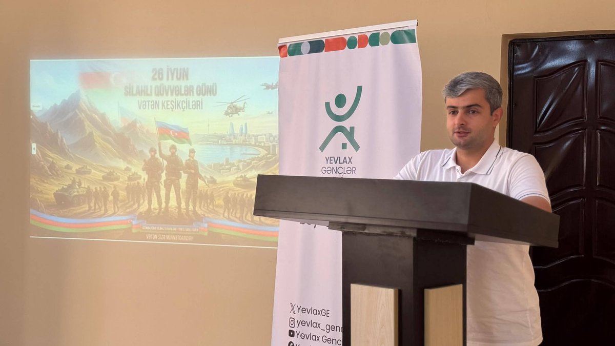 YevlaxGe's tweet photo. 🇦🇿 26 İyun – Silahlı Qüvvələr Günü münasibətilə "Yevlax Gənclər evi" SXM-nin və Yevlax şəhəri üzrə Gənclər və İdman Sektorunun birgə təşkilatçılığı ilə “Vətən keşikçiləri” adlı tədbir keçirildi.

#26İyun #SilahlıQüvvələrGünü #VətənKeşikçiləri #YevlaxGənclərEvi #AzərbaycanOrdusu https://t.co/TYRLKUamSO