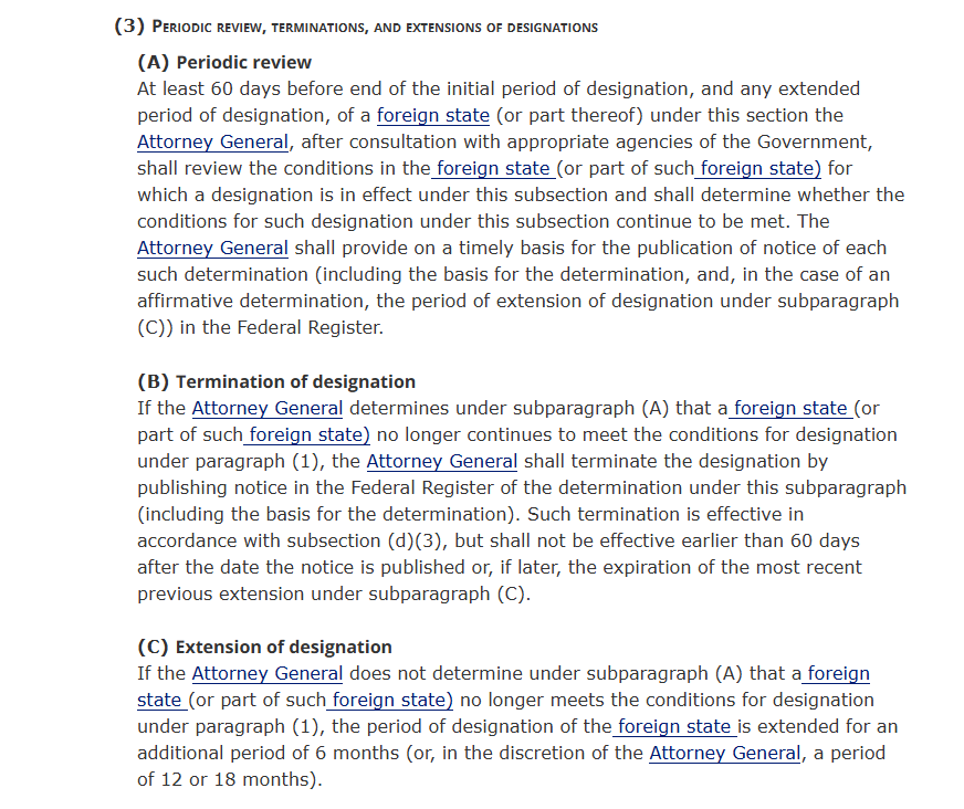 ReichlinMelnick's tweet photo. A "Senior Legal Correspondent" for @FDRLST who resorts to memes rather than reading the law at issue.

8 U.S.C. § 1254a(b)(3) lays out what temporary means. The Secretary MUST extend TPS if the "conditions in the foreign state ... continue to be met." It is not discretionary. https://t.co/PlLgQSftj3