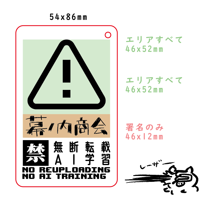 こんなかんじで署名だけ変更orエリアすべて入稿可能なオーダーできる