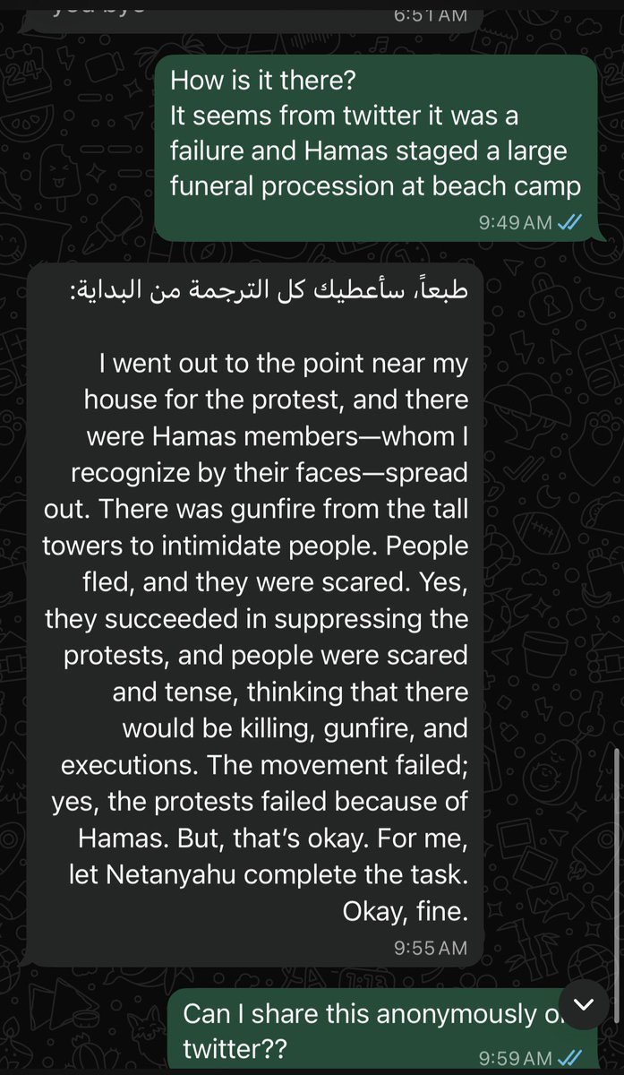 avygal's tweet photo. A message from my friend in Gaza on the failed protests today: https://t.co/4LT3xfoqb6