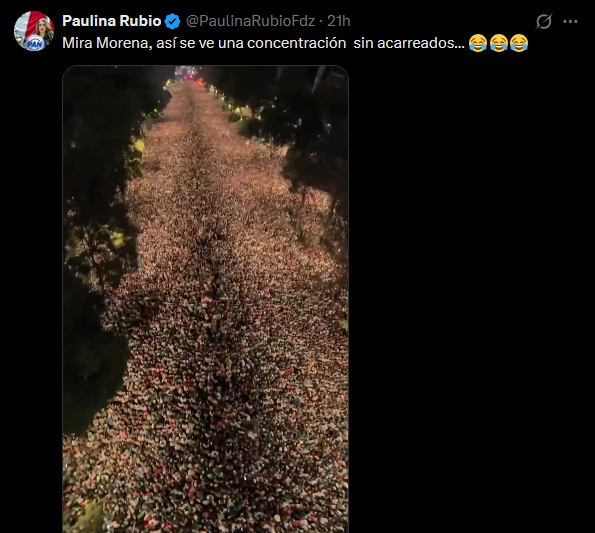ZuritaCarpio's tweet photo. Así se ven millones de personas y no los montoncitos que junta la oposición en México https://t.co/QDjKKKpOut