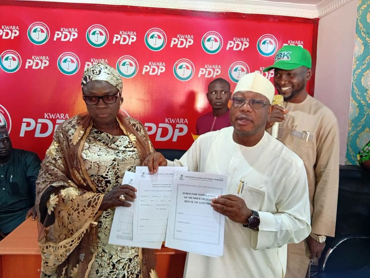 InsideIlorin_NG's tweet photo. Kwara PDP Presents Certificates of Return, INEC Forms to Governorship, National and State Assembly Candidates

The Kwara State Chapter of the Peoples Democratic Party (PDP) has officially presented Certificates of Return and INEC nomination forms to all its candidates for the 2027 General Elections, marking the successful conclusion of the party's primary election processes and the commencement of a new phase in its campaign to rescue and resecure Kwara State in 2027.

In a statement issued in Ilorin on Friday by the State Publicity Secretary, Olusegun Olusola Adewara, the party disclosed that the latest presentation ceremony, held at the PDP State Secretariat, Ilorin, witnessed the formal presentation of Certificates of Return and relevant INEC nomination forms to the party's 24 House of Assembly candidates who emerged victorious in the primary elections conducted across the state's 24 constituencies.

The party noted that the event represents another important milestone in its preparations for the 2027 General Elections, as all its candidates have now been formally presented with their Certificates of Return and statutory nomination documents.

According to the statement, the presentation to the House of Assembly candidates followed an earlier ceremony held at the PDP National Secretariat, Wadata Plaza, Abuja, where the party's Governorship Candidate, Engr. Suleiman Bolakale Kawu (Daniya Geri of Ilorin), alongside the three Senatorial candidates and six House of Representatives candidates, received their Certificates of Return and INEC Forms EC9 and EC13A.

The Abuja presentation was attended by the Kwara State PDP Chairman, Hon. Isa Bawa Adamu, members of the State Working Committee and other senior stakeholders of the party, who accompanied the governorship and National Assembly candidates to the national headquarters.

Speaking during the presentation ceremony in Ilorin, the State Chairman, Hon. Isa Bawa Adamu, congratulated the House of Assembly candidates on their emergence and urged them to see their victories as a collective mandate to serve the people with humility and dedication. He charged all candidates to remain united, disciplined and committed to strengthening the party's structures across their constituencies while carrying every stakeholder along in the campaign process.

Hon. Isa Bawa further observed that the PDP in Kwara remains fortunate to enjoy experienced, visionary and politically astute leadership under Dr. Abubakar Bukola Saraki, CON, whose commitment to internal democracy, consultation and consensus-building has continued to unite diverse interests within the party and position it strongly ahead of the 2027 elections.

The House of Assembly candidates, speaking on behalf of their colleagues, expressed appreciation to the leadership of the party for conducting transparent, credible and peaceful primary elections. They pledged to justify the confidence reposed in them by working closely with party leaders, members and supporters at all levels while engaging every critical stakeholder in their respective constituencies to ensure the PDP records overwhelming victories in the forthcoming general elections.

The Kwara PDP reaffirmed its confidence in all its candidates and called on members and supporters across the sixteen local government areas to remain steadfast, united and committed as the party intensifies consultations and grassroots mobilization towards delivering responsive, inclusive and people-oriented governance for the people of Kwara State in 2027.

Olusegun Olusola Adewara
State Publicity Secretary
Kwara PDP