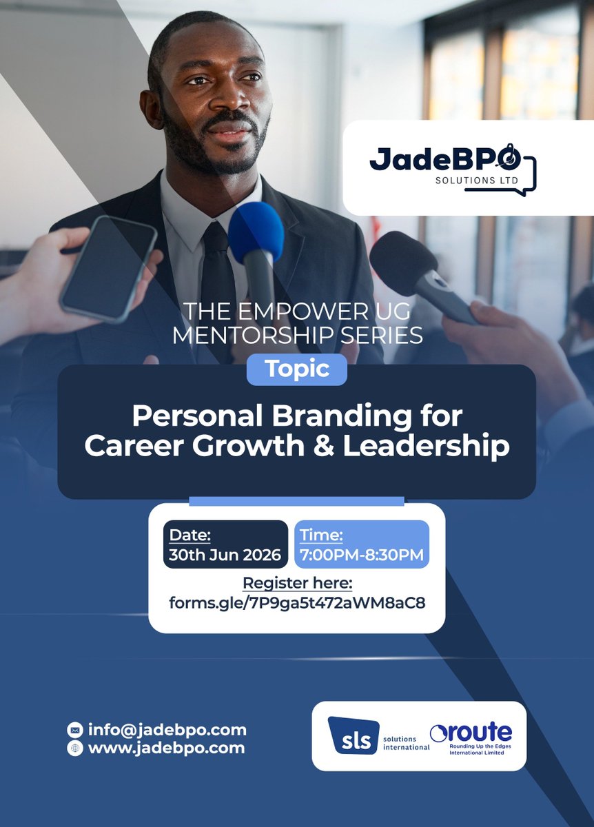 slssolutions_ug's tweet photo. Your next opportunity could start with your personal brand.

Join the next Empower UG Mentorship Series and learn how to build a brand that creates career and leadership opportunities.

📅 30th June 2026 | ⏰ 7:00 PM – 8:30 PM

🔗 Register: https://t.co/KCxHBbvYxq https://t.co/aJvSffrk3F