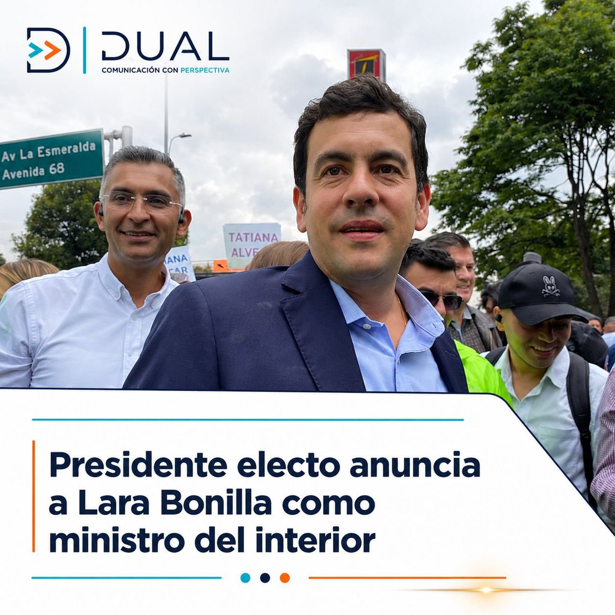 DualMedios's tweet photo. @ABDELAESPRIELLA presidente electo hace nombra a @Rodrigo_Lara_ como ministro del interior. @MinInterior https://t.co/g0r7xJGGLh