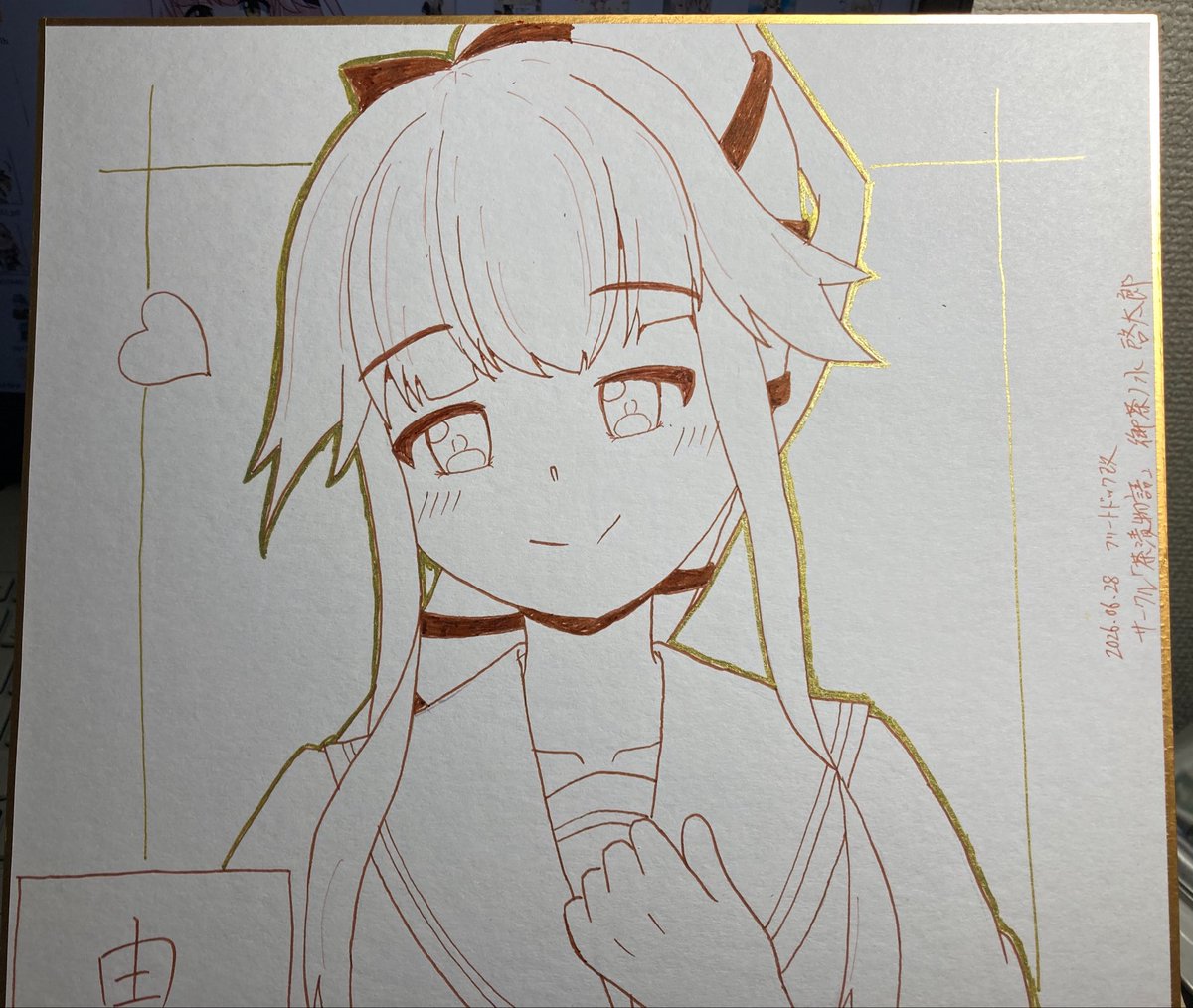 コピックマルチライナー・セピアカラーの試し描きもしつつ。