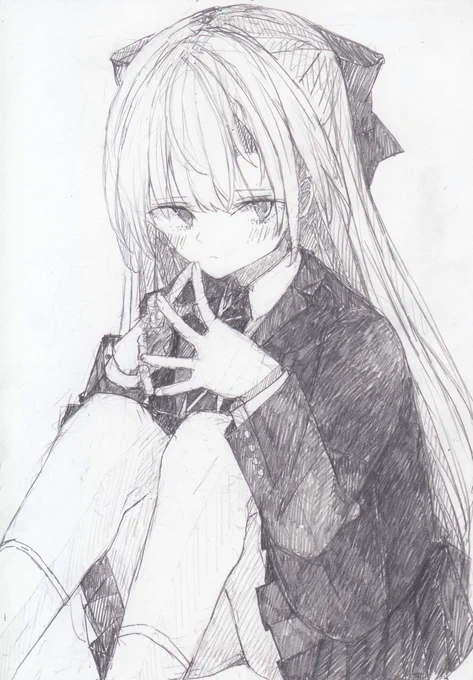 シャーペンで描きました オリジナルの子です