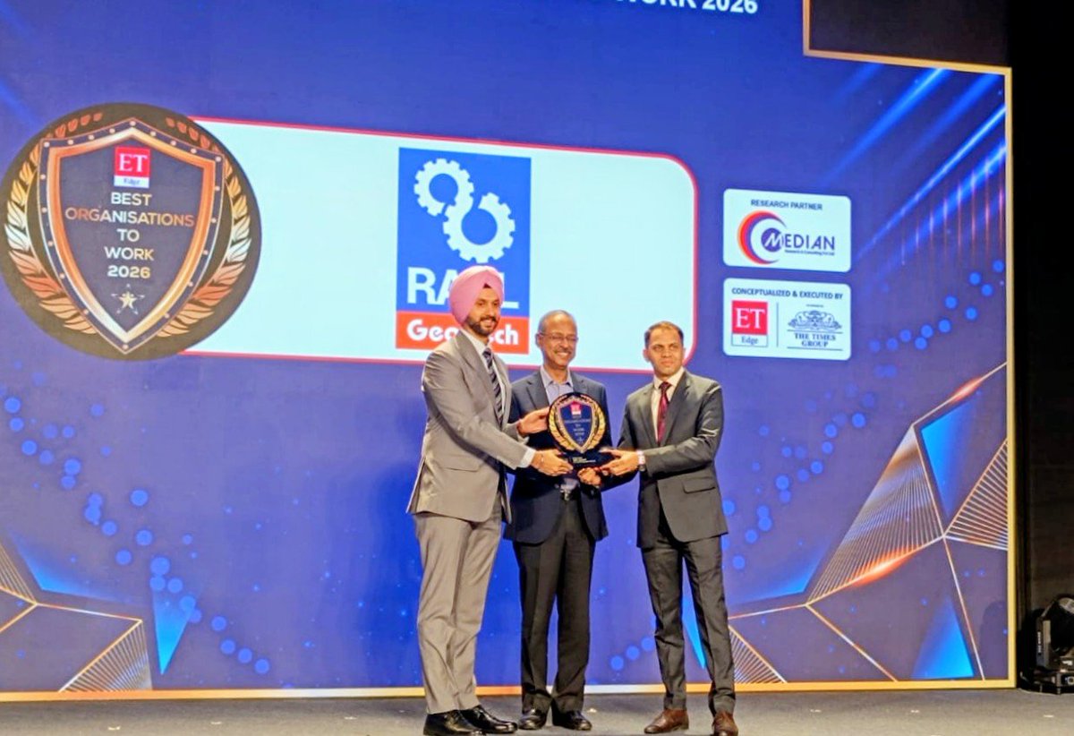 prabhsingh04's tweet photo. Honoured to share that RACL Geartech has been recognised as one of the "Best Organisations to Work 2026" by ET Edge, Times Group. 

What makes this even more special is that the very next company on the list, purely in alphabetical order, was Reliance Industries. It's a proud moment for us to see RACL's name alongside some of India's most respected organisations.

This recognition belongs to every member of Team RACL. A great workplace isn't built by policies alone. It's built by people, trust, ownership, and a shared commitment to excellence.

Grateful for the journey and proud of the organisation that we are building. 
@GsinghGursharan
#BestWorkplaces #EmployerOfChoice #RACLGeartech #PeopleFirst #Manufacturing #Leadership