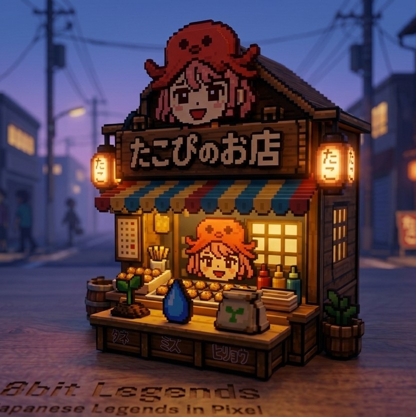 たこ焼きトレカの仲間たち 8bitレジェンズ 🕹️✨ ガチャ全6種類《街