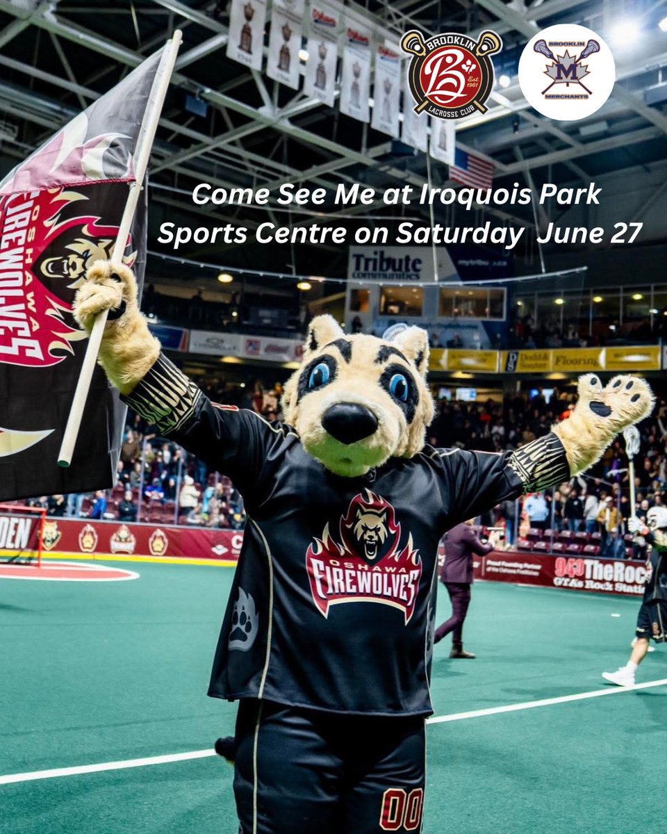BrooklinLC's tweet photo. An added bonus to Scott McMichael Minor Lacrosse Night. Alphie, the @FireWolvesNLL mascot, will make an appearance. Join us for the double header. The @merchantslax will host the Rivermen at 4 and BLC host @SN_Chiefs at 8.
@JVIVideo 
@MajorSeriesLax https://t.co/j4BvuTe4un