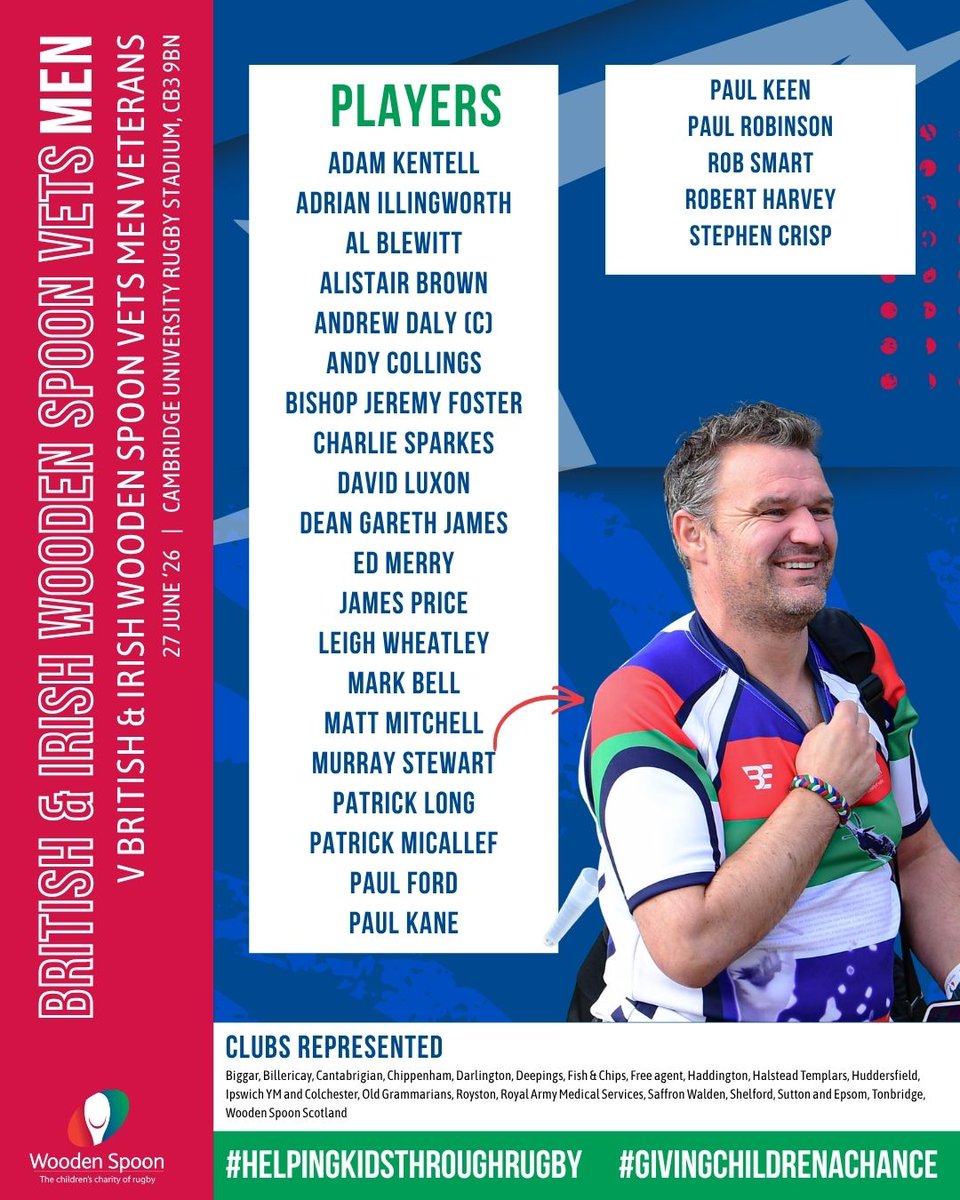 charityspoon's tweet photo. Big weekend as our British &amp; Irish Vets head to Wooden Spoon Eastern Counties for a special Armed Forces Day event 💪🏻 

#Helping KidsThroughRugby #GivingChildrenAChance https://t.co/2CbxAGbxbQ