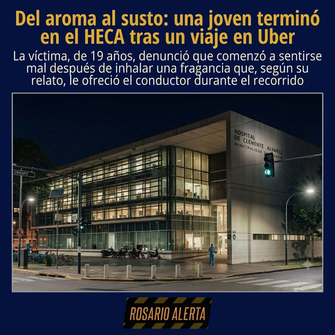RosarioAlerta's tweet photo. 🚨🚗 Una joven de 19 años denunció que sufrió una presunta intoxicación tras inhalar una fragancia durante un viaje en #UBER en #Rosario Fue atendida en el #HECA y quedó en observación ⚖️ #Rosario #Policiales https://t.co/hkruTht43a a través de @RosarioAlerta https://t.co/4rBD8hI92I