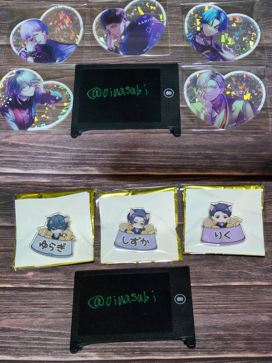 oinasubi's tweet photo. [交換]　ブレイクマイケース　ブレマイ　アクスタ　おなまえバッジ　ネームバッジ　ぴくりあプレート

[譲]皇坂·城瀬·壱川·環野·節見·御門·祠堂·麻波·神家·隠岐谷·新開·新名·在間·立科

次へ→ https://t.co/wm9BWyr1Vy