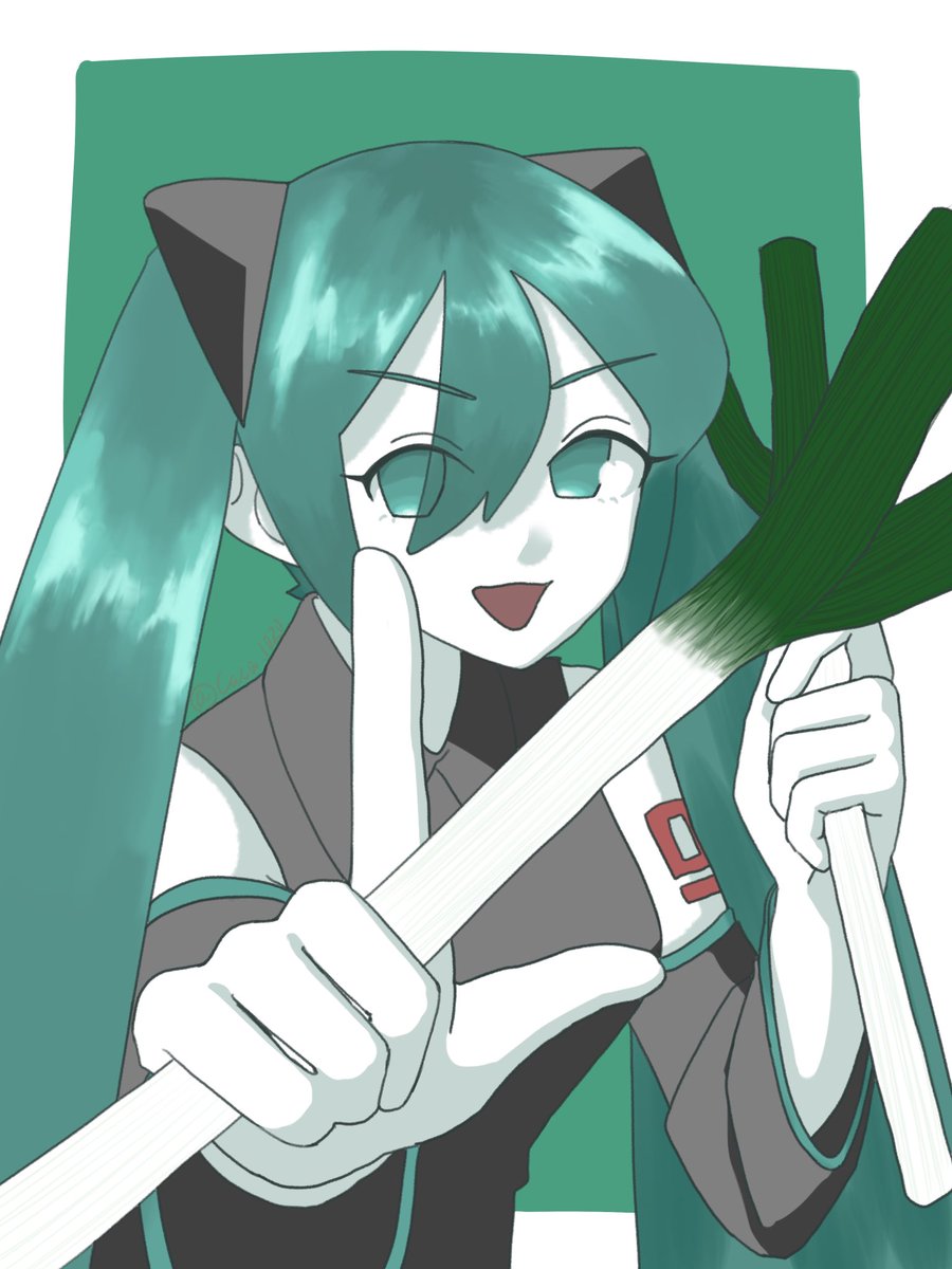 Caca_1020's tweet photo. #初音ミク 
#illustration 
最強薬味はねぎ！ https://t.co/GlXv0br263