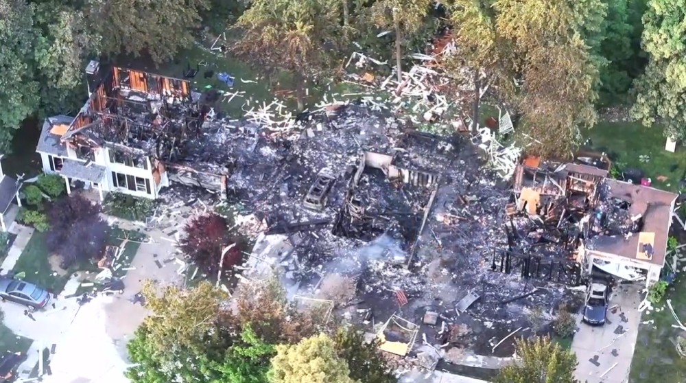 wkyc's tweet photo. Gas explosion aftermath: New drone images show the impact of yesterday's explosion in Twinsburg Township: https://t.co/fBacj5tzGh https://t.co/S1v9QqoDKg