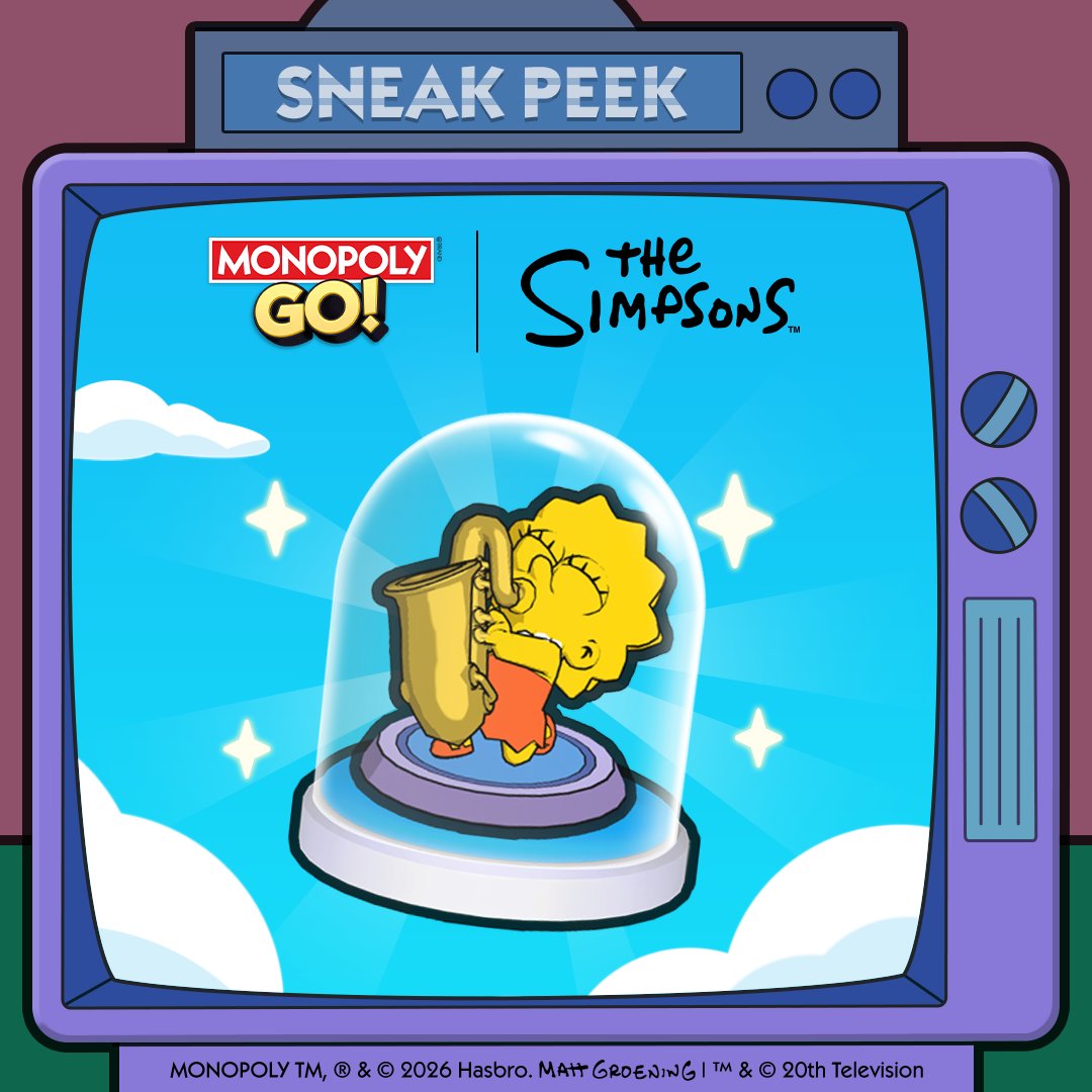 MonopolyGO's tweet photo. 📡 Breaking news from Springfield: a new @TheSimpsons Sneak Peek has landed! 📡

This upcoming batch of Cosmetics is packed with superhero flair. Even Springfield's brightest saxophone player would approve. 🎷

"Up and Atom!", Tycoons! 🦸🎲

https://t.co/o53NWGAZPh https://t.co/sxVJdUaEIQ