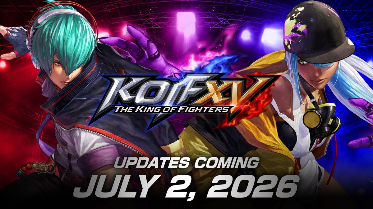 KOFstudio_jp's tweet photo. 【KOF XV】
Ver 2.50が以下の日程で公開予定となります。
公開後、プラットフォームのホーム画面より最新バージョンのゲームデータへアップデートをお願いします。
※配信以降、オンライン対戦をお楽しみいただくには最新バージョンへのアップデートが必要です。

■アップデート日時
2026年7月2日 16:00(JST)

■アップデート内容
パッチノートをご確認ください。
https://t.co/v4OmFnFa0V

今後とも『KOF XV』をどうぞよろしくお願いいたします。
#KOFXV #KOF15