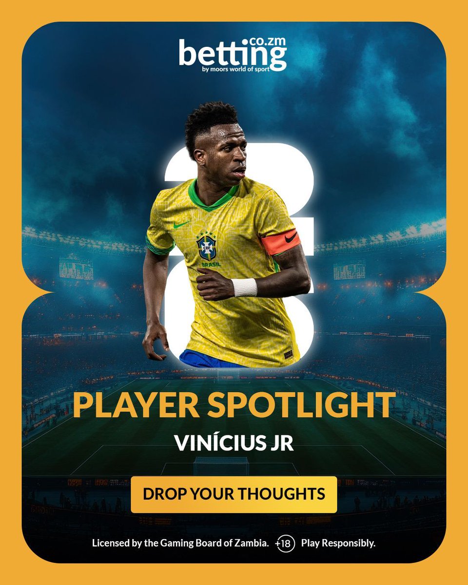 mwos_zambia's tweet photo. 🎨 Football, but make it magic.
Vini Jr brings flair, speed, and unforgettable moments.
Ready to shine? ✨
Vinícius Jr
#WorldCup2026 #ViniJr #FootballFever #WorldStage #GameOn https://t.co/xGKGbvnIVS