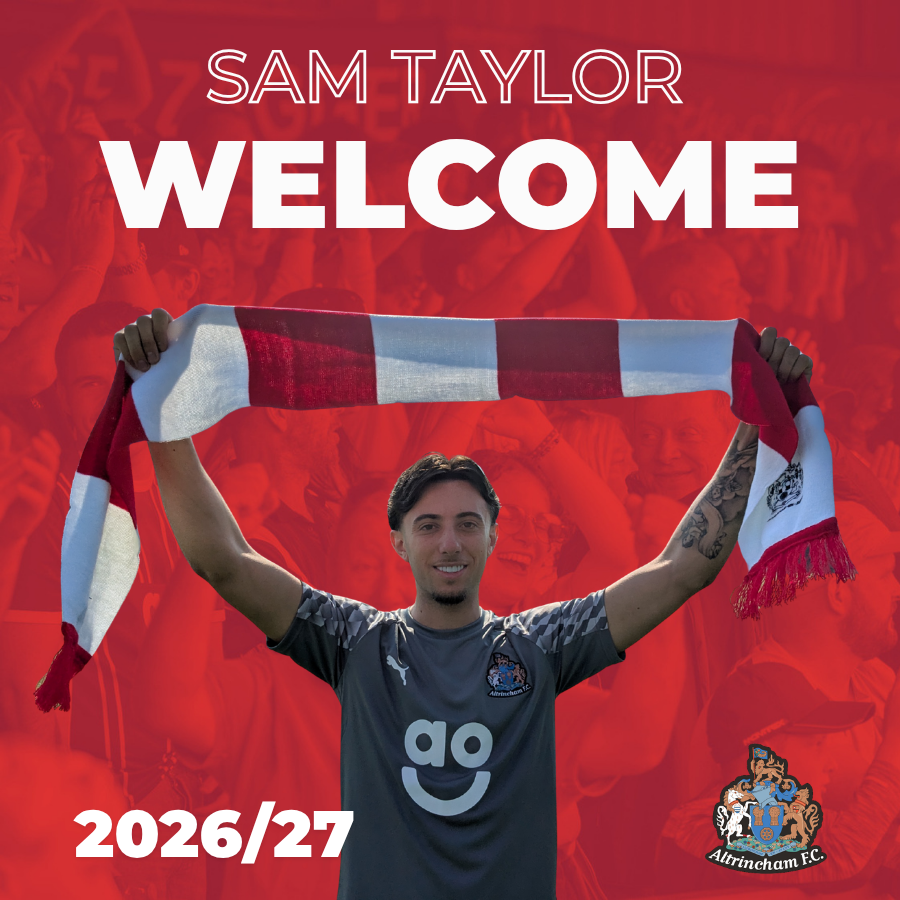 altrinchamfc's tweet photo. We're delighted to announce forward 𝗦𝗮𝗺 𝗧𝗮𝘆𝗹𝗼𝗿 as the first of our summer signings 😍

Full details 👉 https://t.co/hNVI0SiZGb

Welcome to the @JDavidsonScrap Stadium, Sam 💪

#Alty | #WhereYouBelong https://t.co/tmJ4m3JdIq