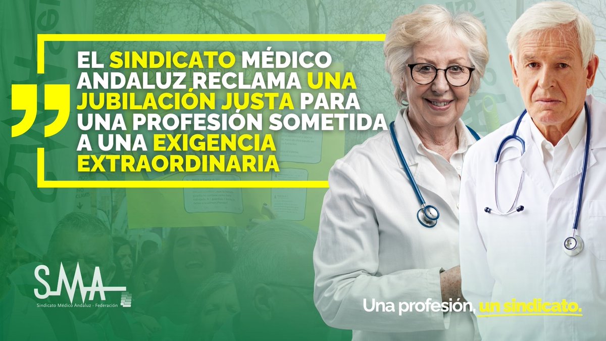 smandaluz's tweet photo. 🟢El SMA reclama una jubilación justa para una profesión sometida a una exigencia extraordinaria

📌Consideramos imprescindible que el tiempo de guardia sea reconocido como tiempo efectivo de trabajo a todos los efectos, también en materia de jubilación

https://t.co/Q53G5UxyzW https://t.co/uGjFvr9yOM
